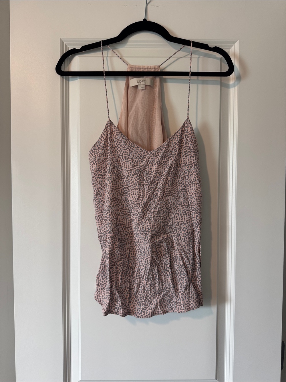 LOFT Dusty Pink Floral Lace-Back Camisole